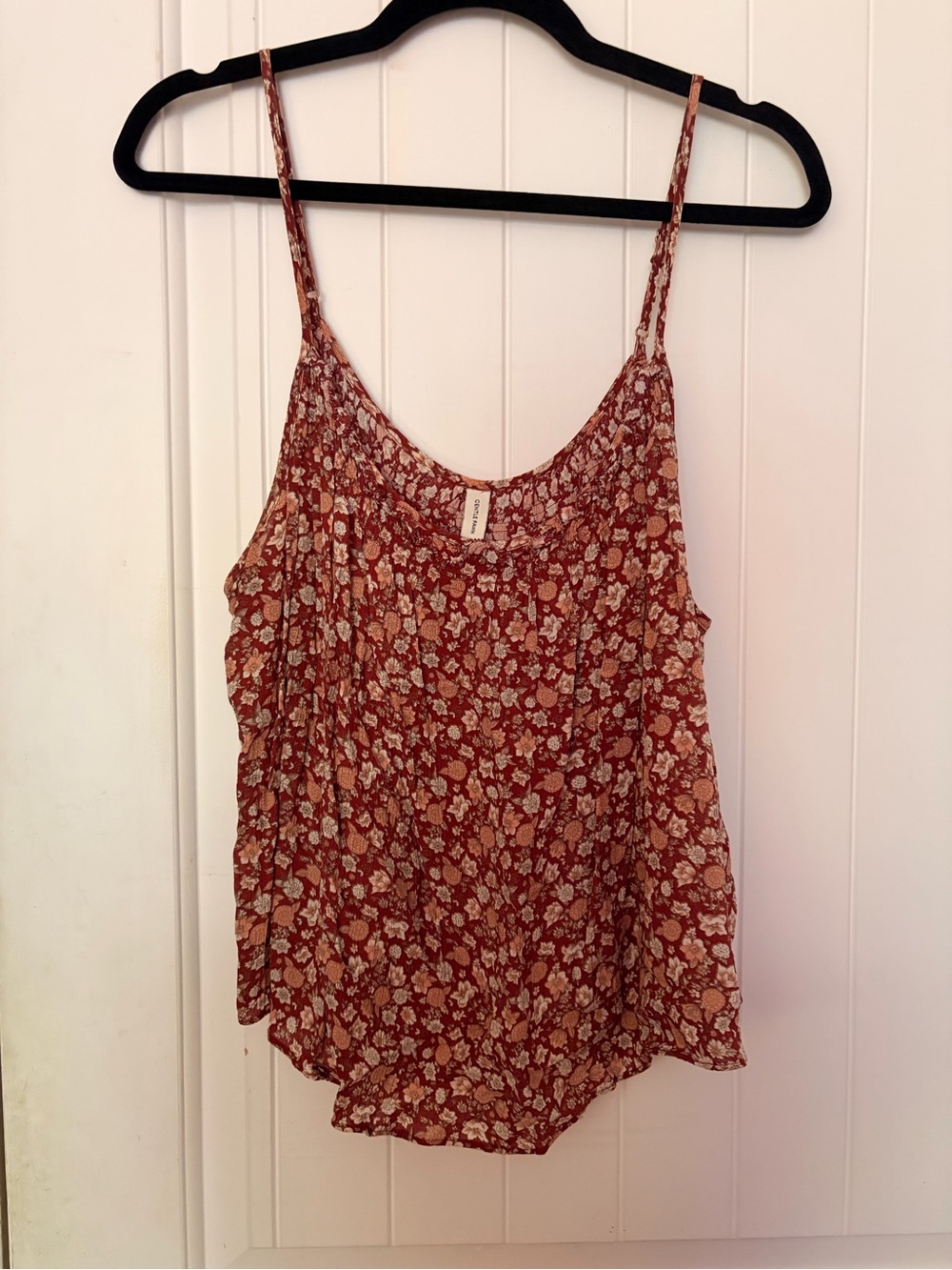 Gentle Fawn Rust Red Floral Spaghetti-Strap Tank